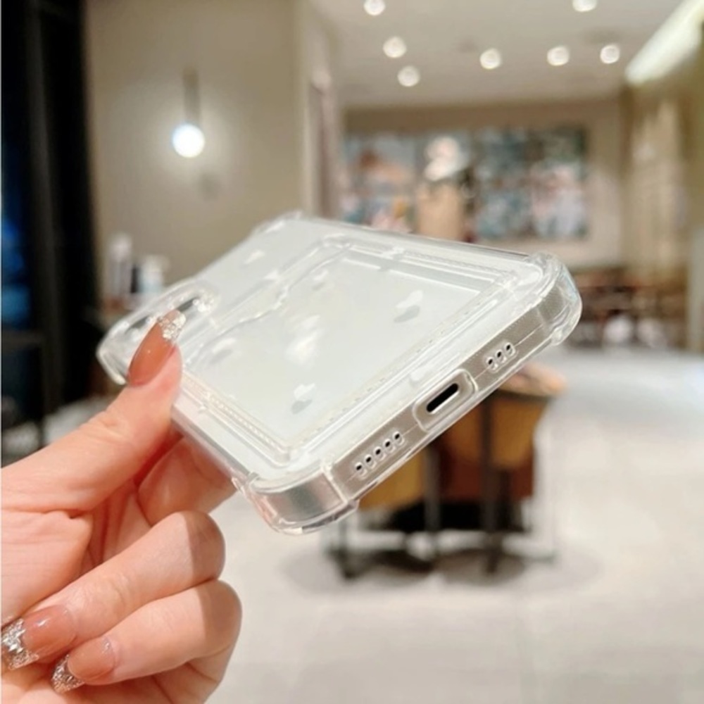 ⚠️Clearance🤍iPhone 13/Pro/Pro Max White Hearts Phone Case With Card Slot - Picture 4 of 4